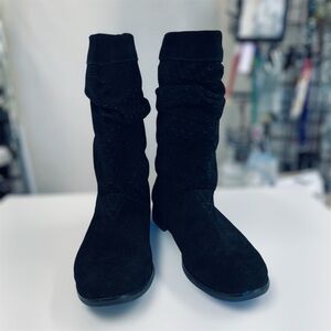 TOMS Serra Women's Black Suede Mid-Calf Slouch Boots Size 8.5